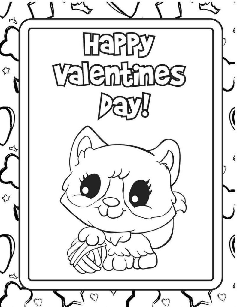 Valentine Colouring Cards Printable