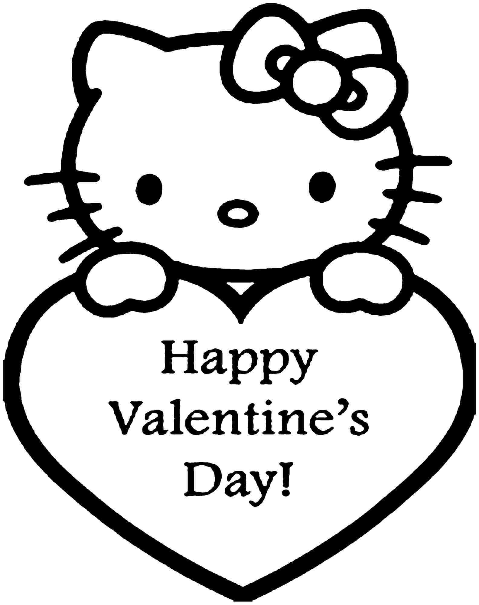 Printable Hello Kitty Valentines Day Coloring Pages