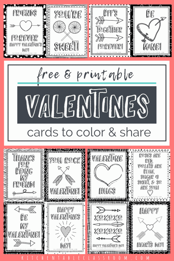 Printable Valentines Cards For Class