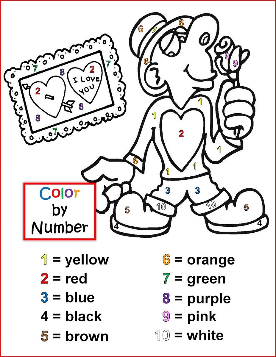 Free Printable Valentine Color By Number