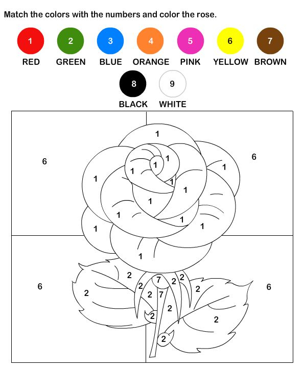 Printable Valentine Color By Number