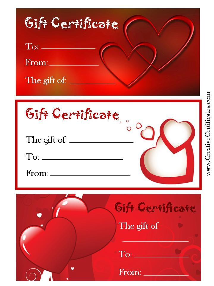 Free Printable Valentine Gift Certificates