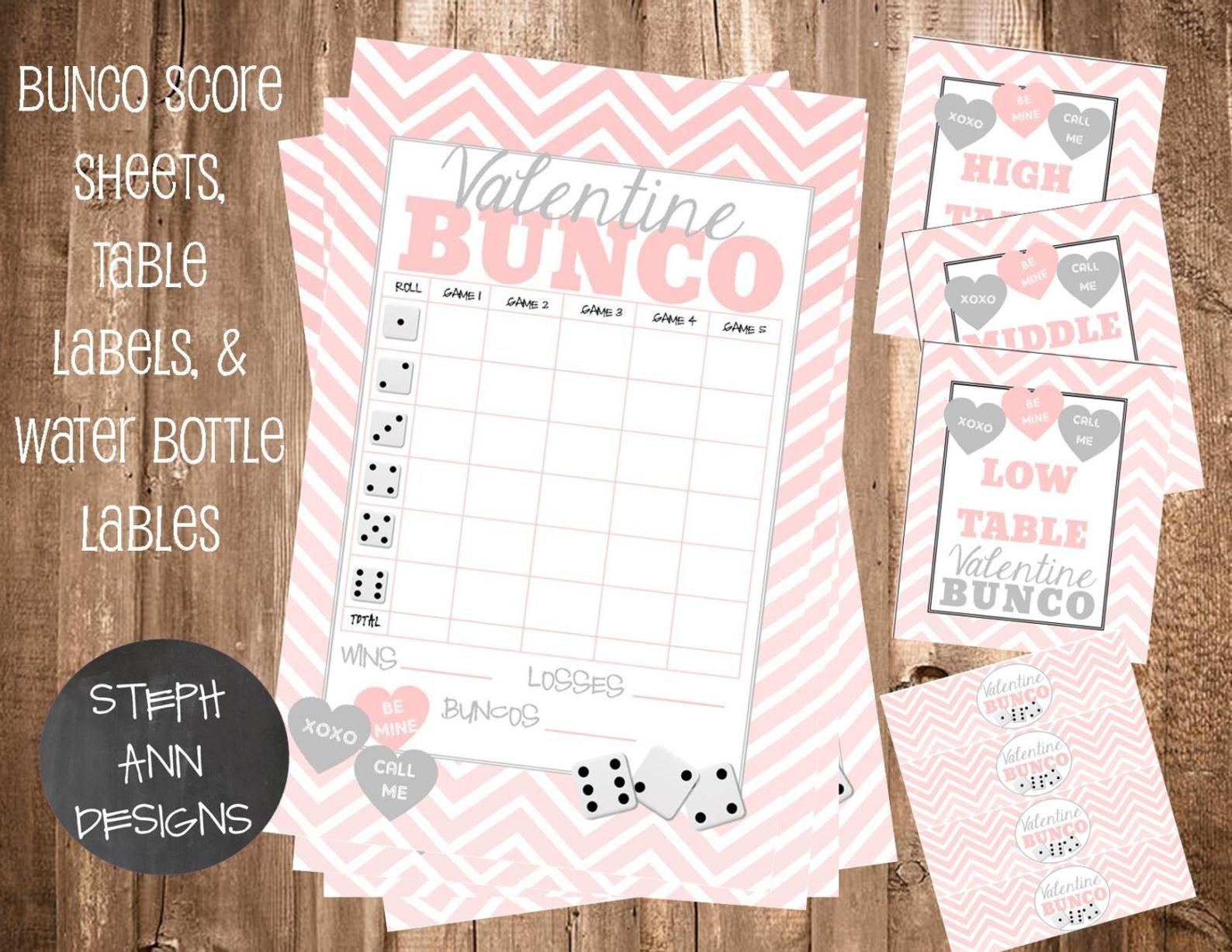 Free Printable Bunco Score Sheets Valentines