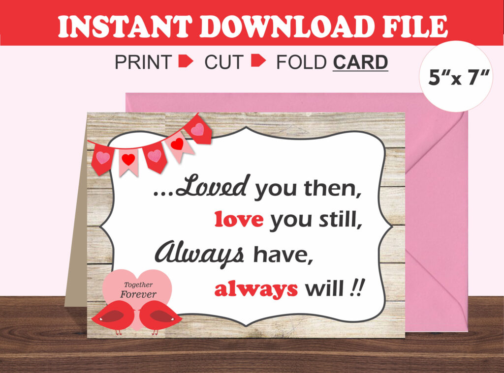 Printable Valentine's Day Card For Husband