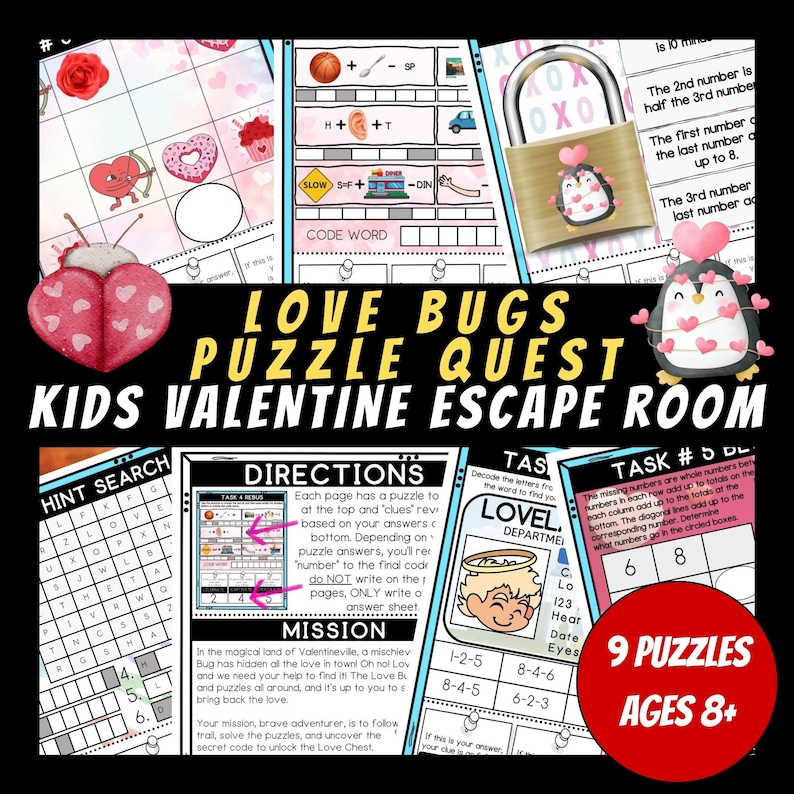 Valentine's Day Escape Room Printable