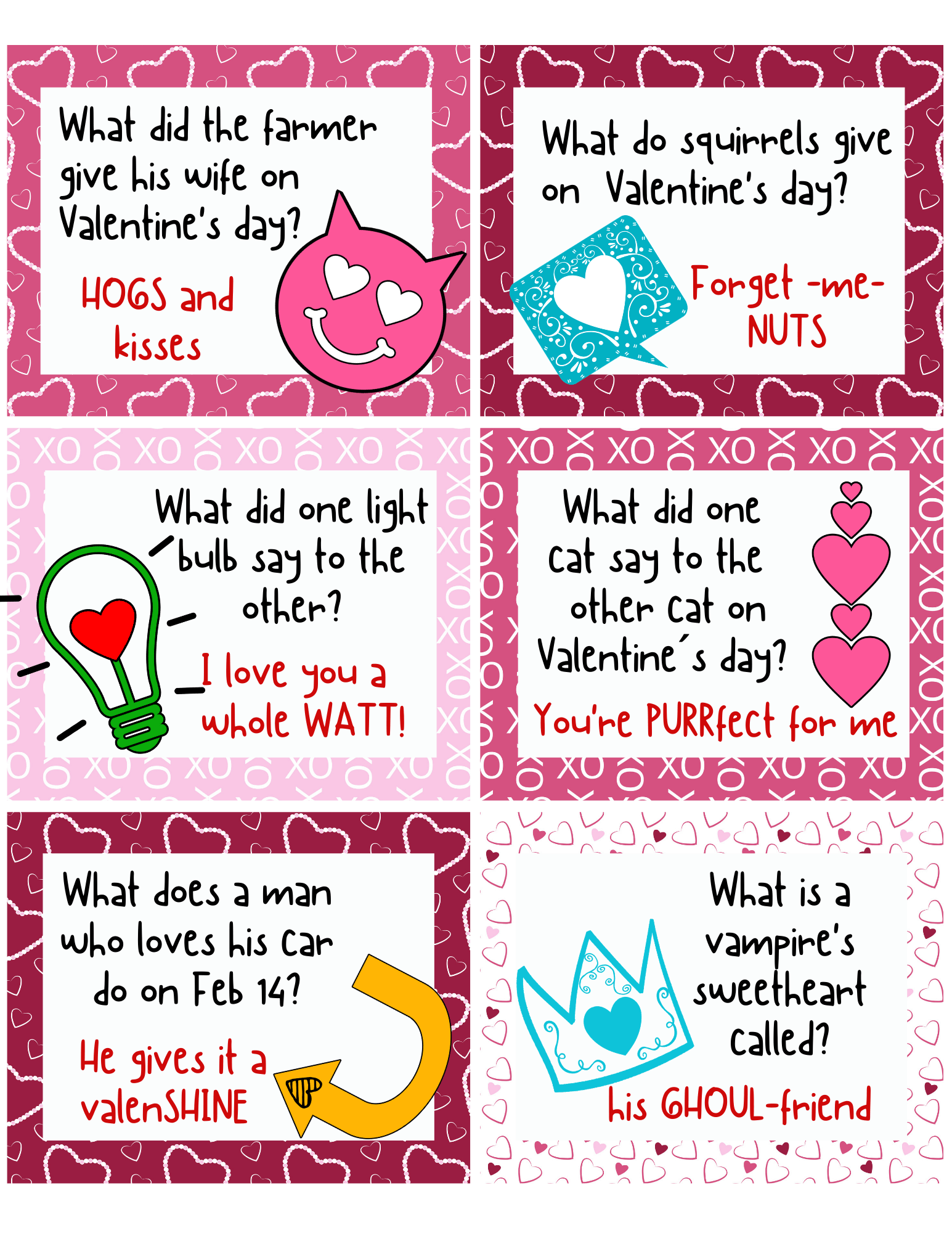 Free Printable Valentine Lunch Box Jokes