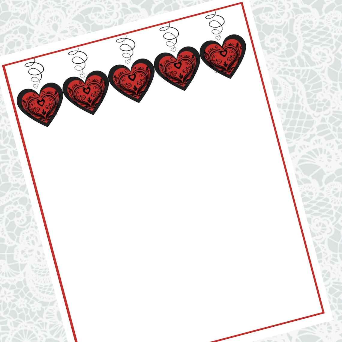 Valentine's Day Stationery Printable