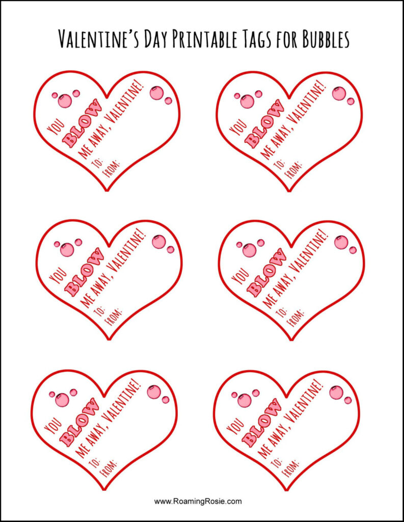 Printable To And From Valentine Tags