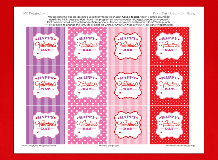 Cute Free Printable Valentine Tags