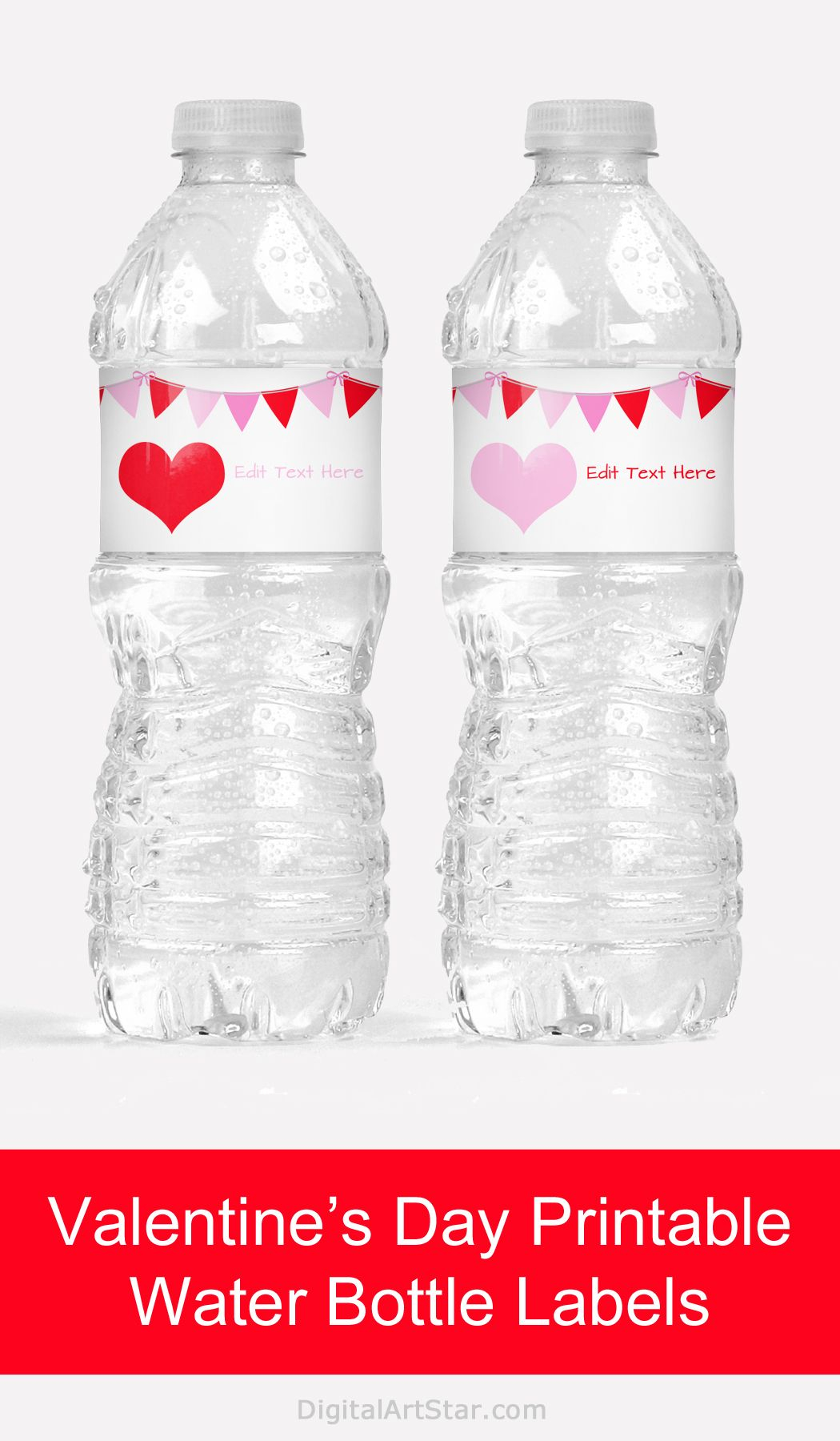 Free Printable Valentine's Day Water Bottle Labels