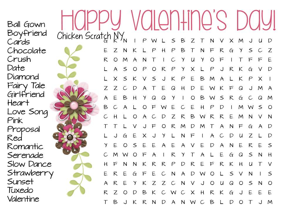 Free Printable Large Print Valentine Word Search