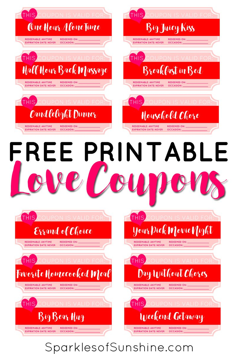 Printable Valentine Coupons For Husband