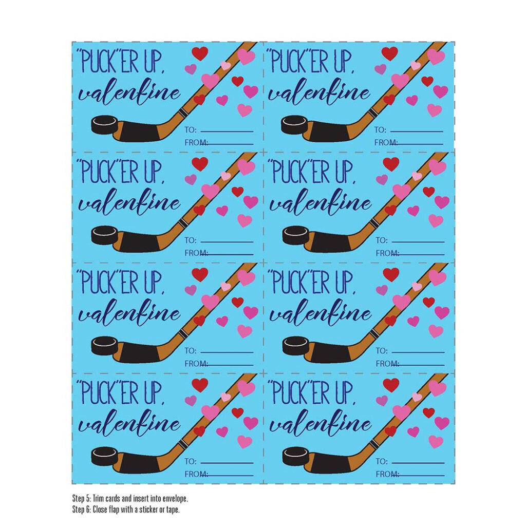 Free Printable Hockey Valentines