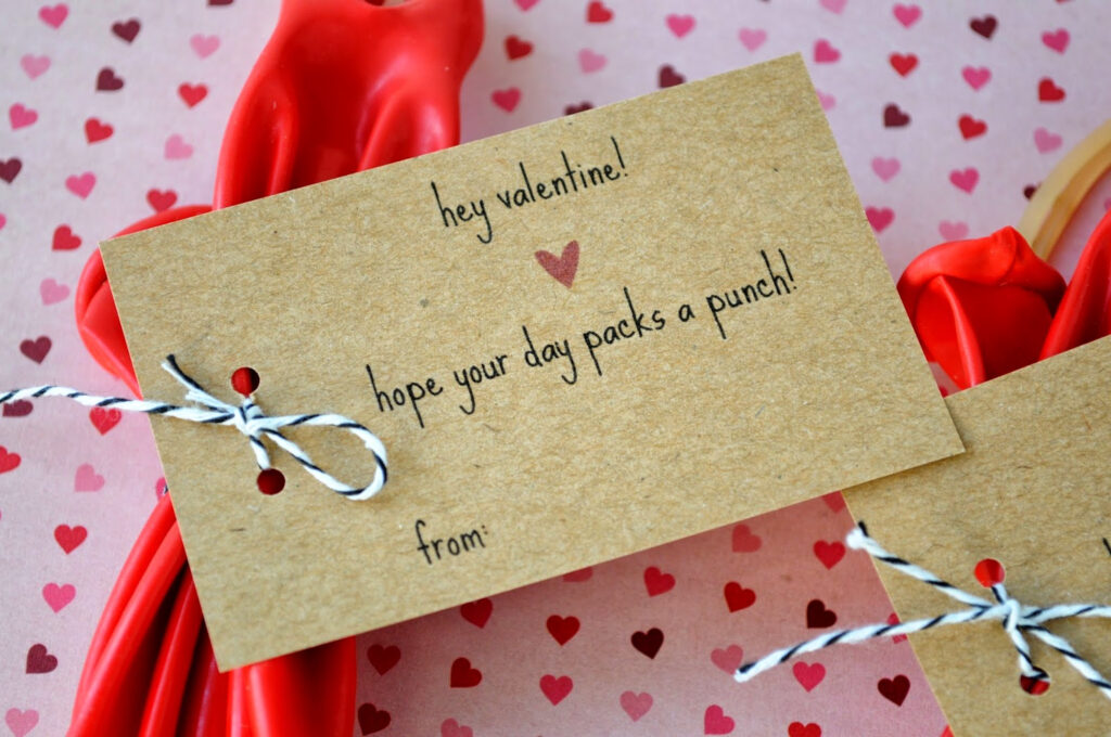 Punch Balloon Valentine Printable