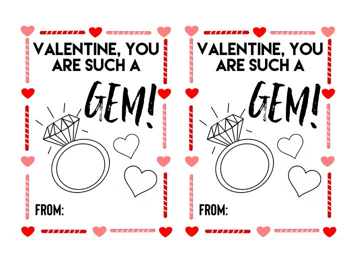 Ring Pop Valentine Printable