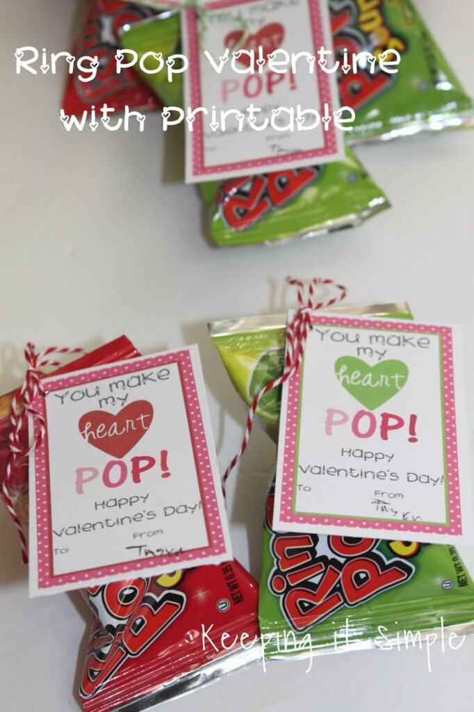 Ring Pop Valentine Printable