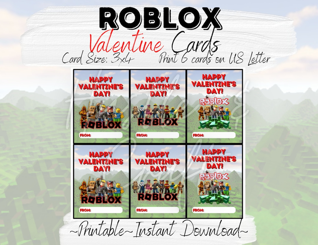 Printable Roblox Valentines Cards