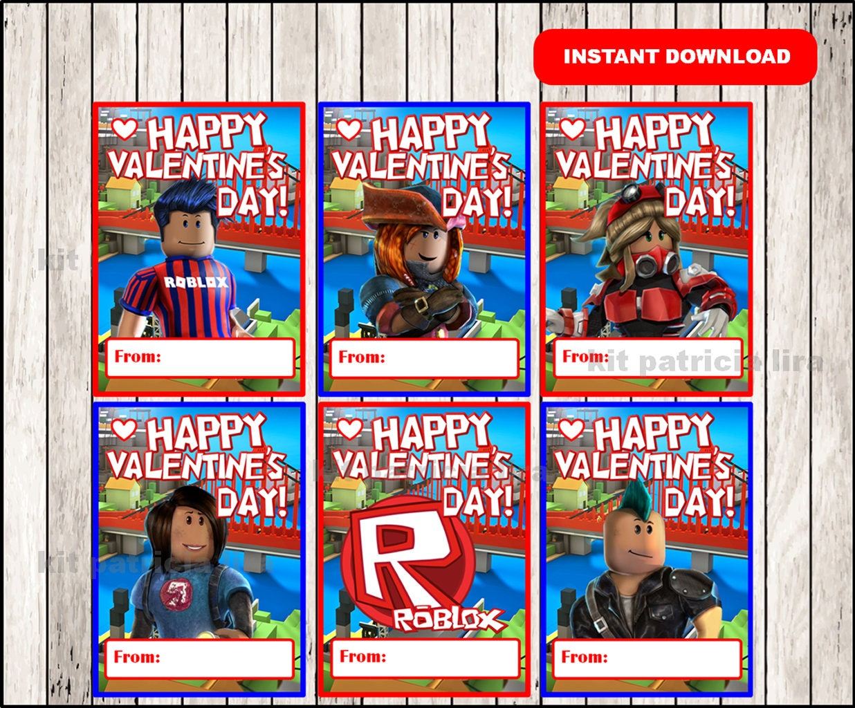 Printable Roblox Valentines Cards