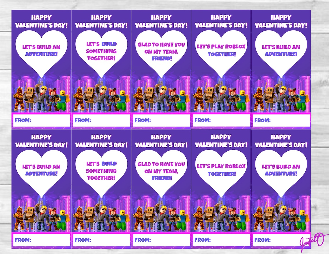 Roblox Valentines Cards Printable