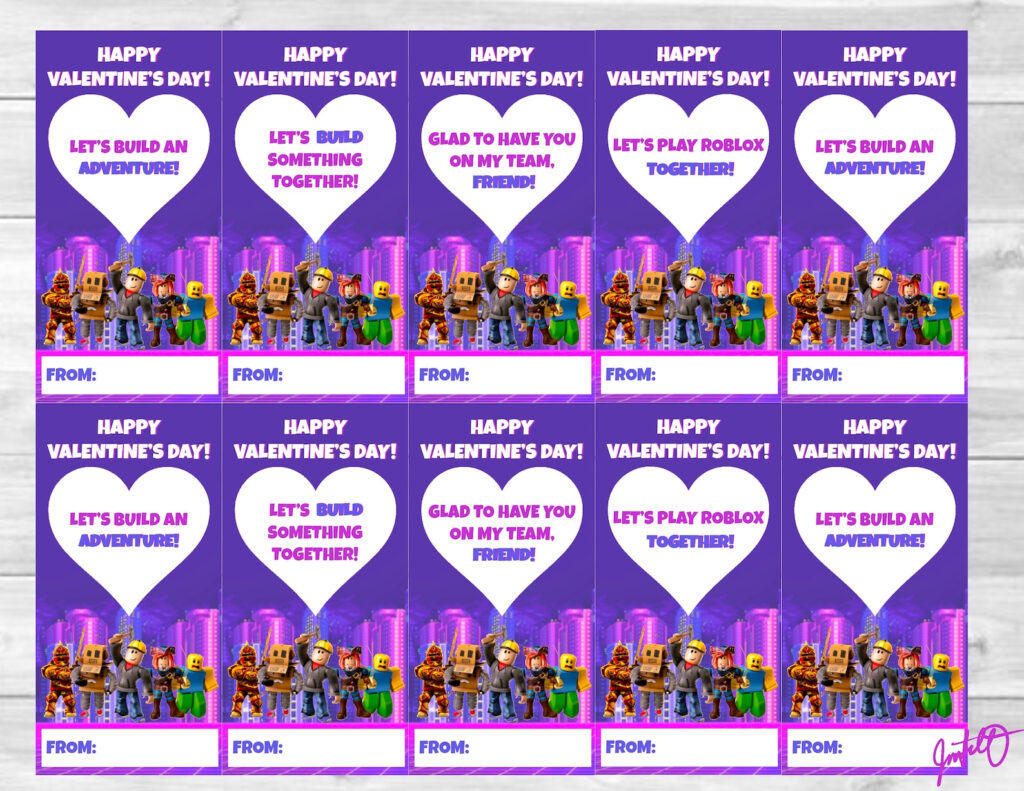 Free Printable Roblox Valentines Cards