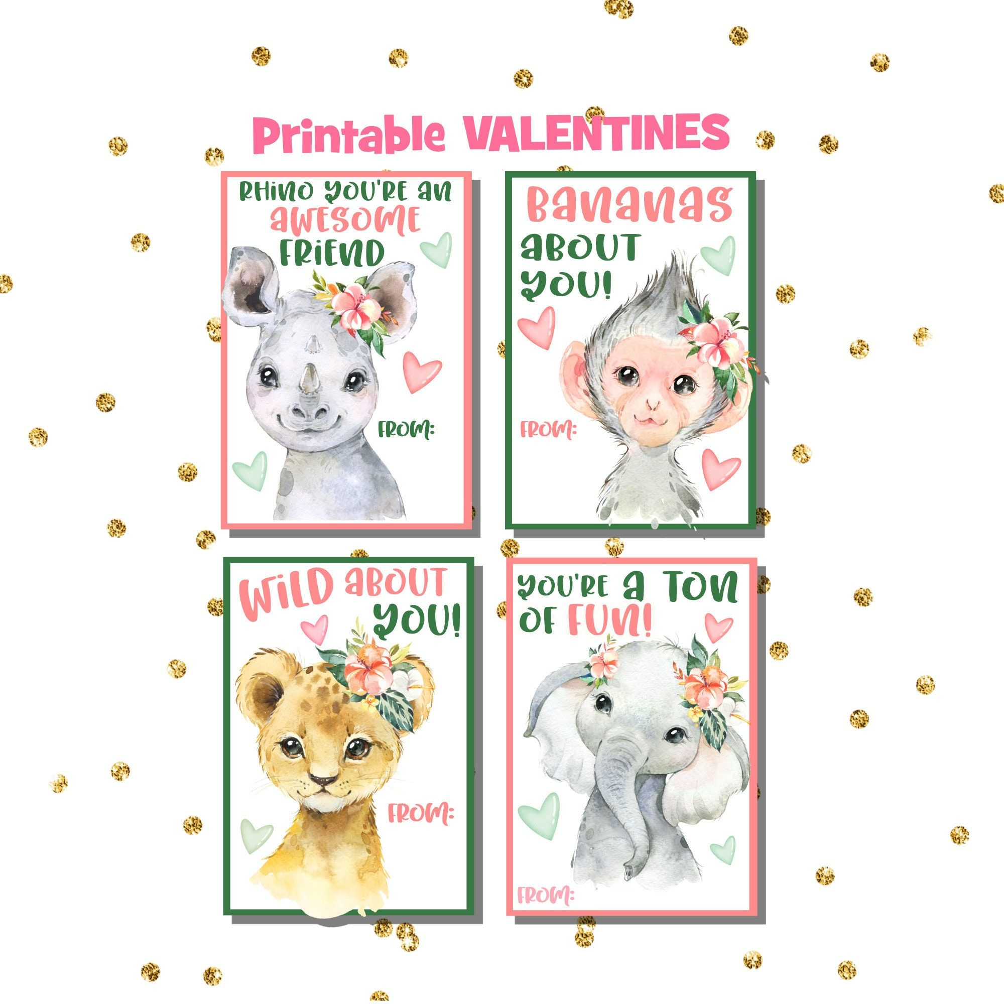 Animal Valentine Printable Freinds