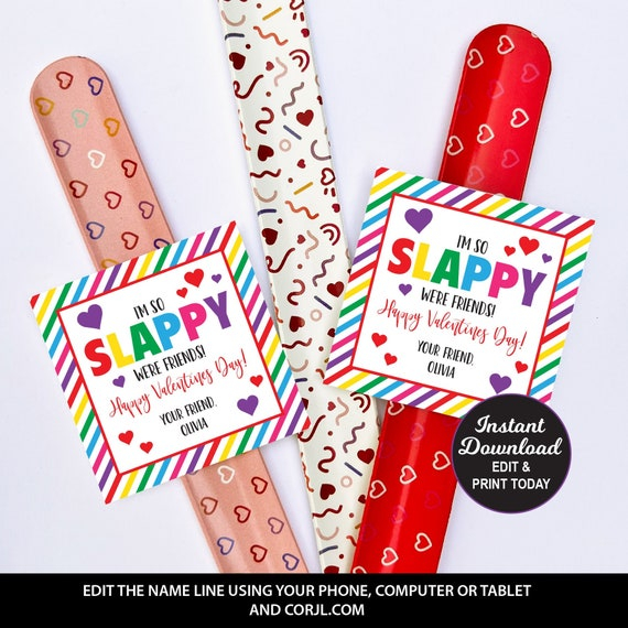 Slap Bracelet Valentine Printable