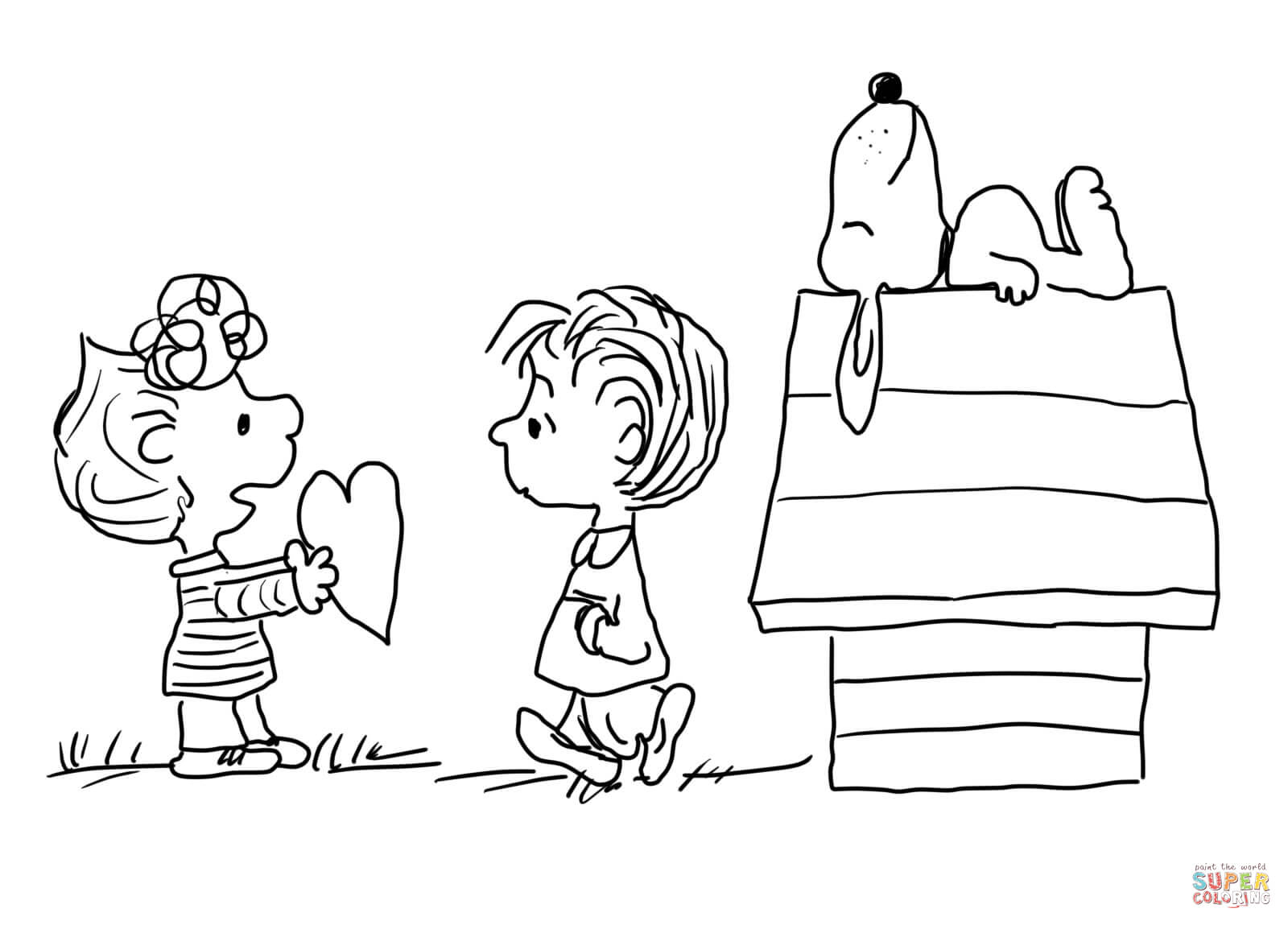 Free Printable Snoopy Valentine Coloring Pages