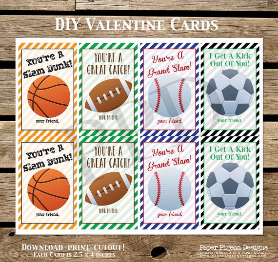 Free Printable Sports Valentines Day Cards