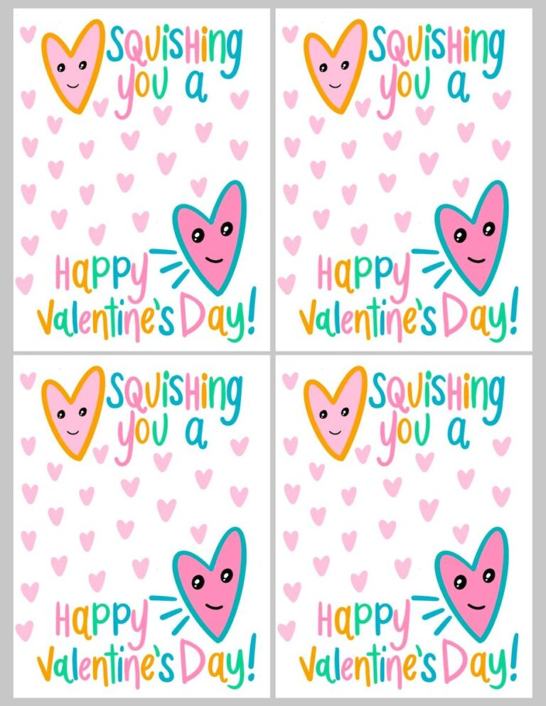 Squishy Valentine Printable Free