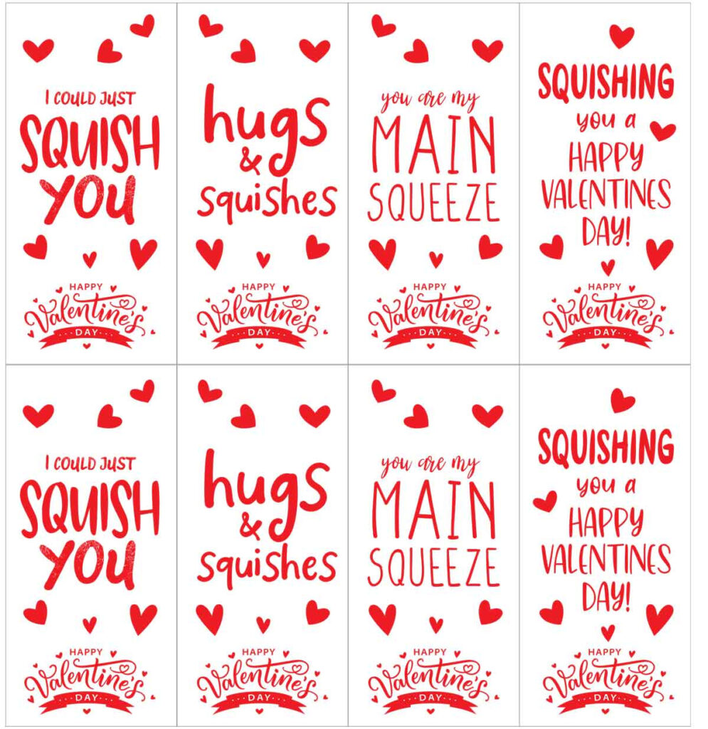 Squishy Valentine Printable Free