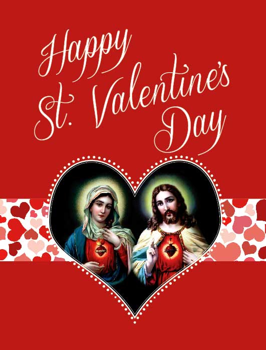 Catholic Saint Valentines Day Friend Cards Printable