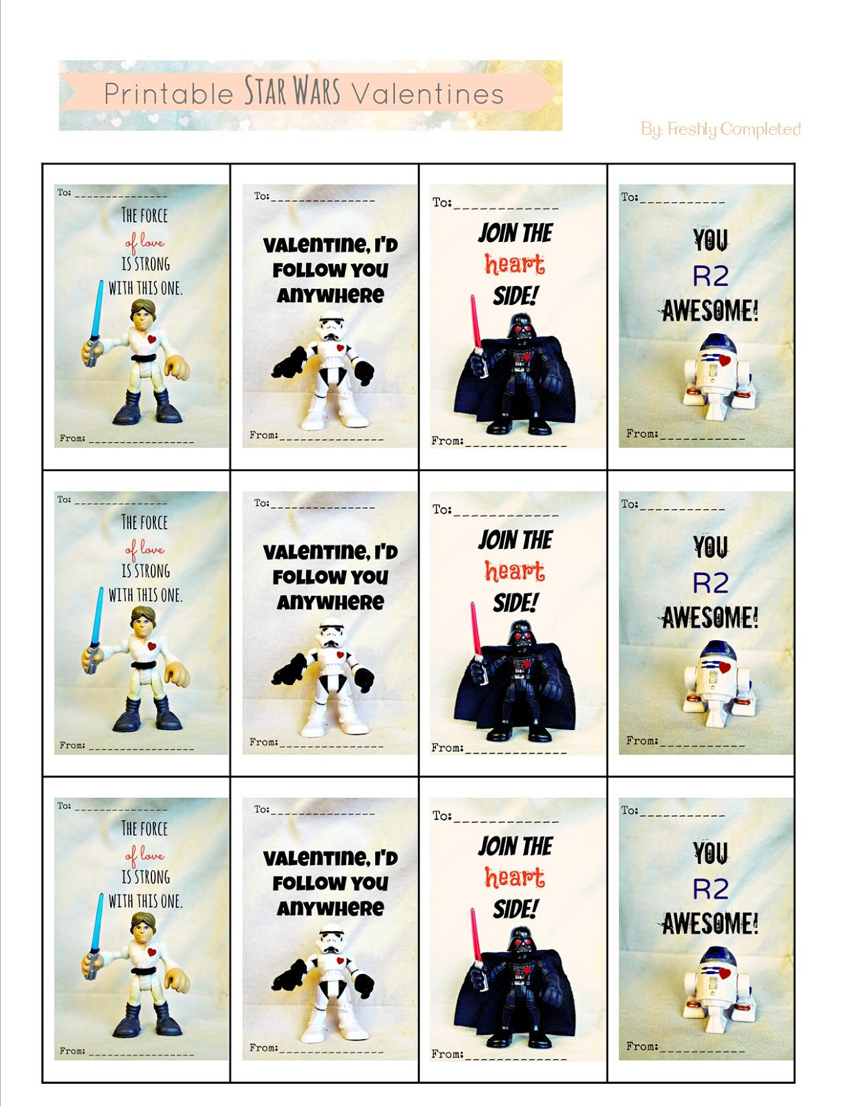 Star Wars Valentines Cards Printable