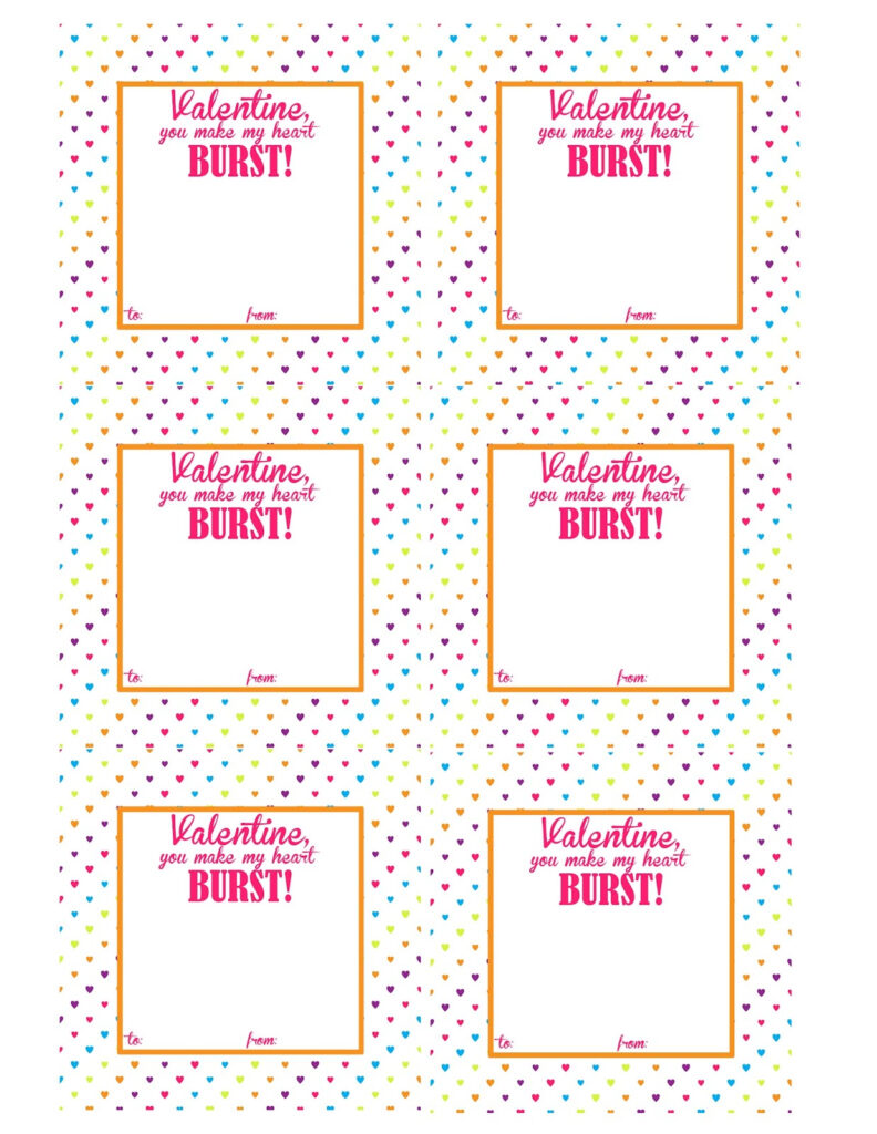 Free Starburst Valentine Printable
