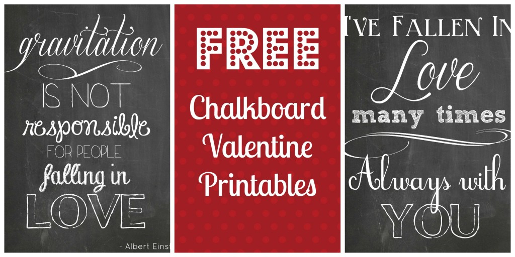 Chalk Board Valentine Printables