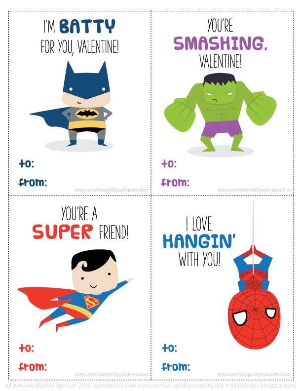 Spiderman Printable Valentine Cards