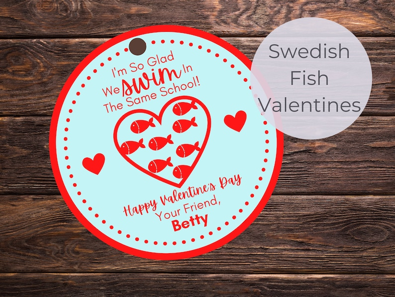 Swedish Fish Valentines Printable