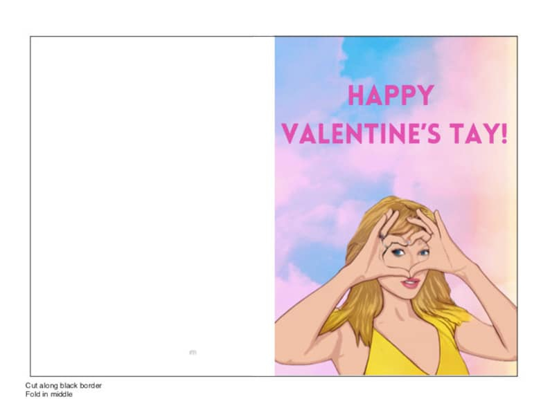 Printable Taylor Swift Valentines Cards