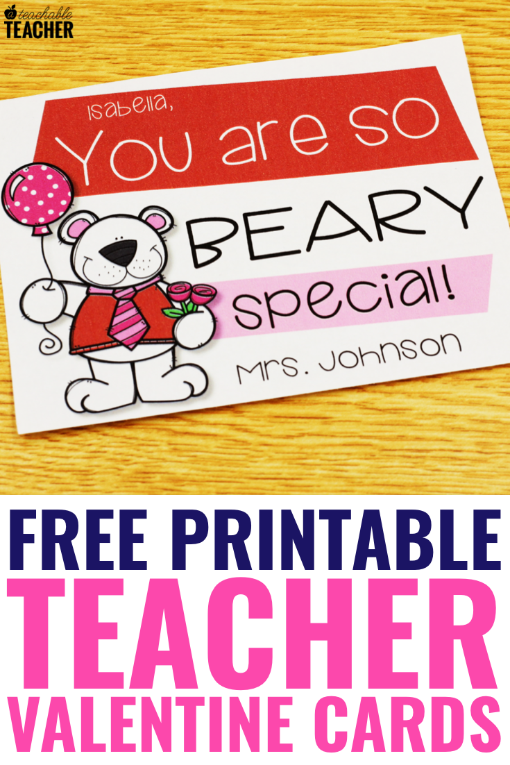 Valentines From Teachers To Students Printable