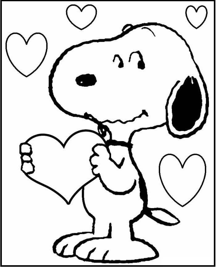 Free Printable Snoopy Valentine Coloring Pages