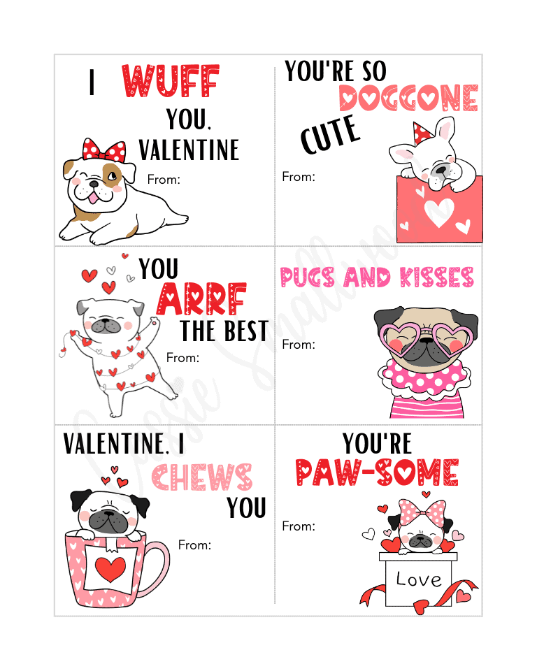 Printable Valentine Exchange Cards