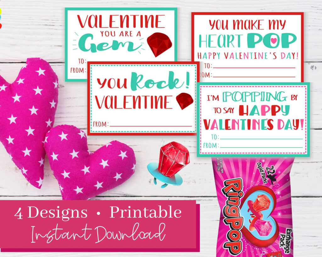 Ring Pop Valentine Printable Free