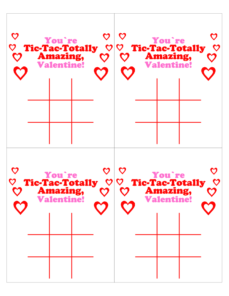 Printable Valentine Tic Tac Toe