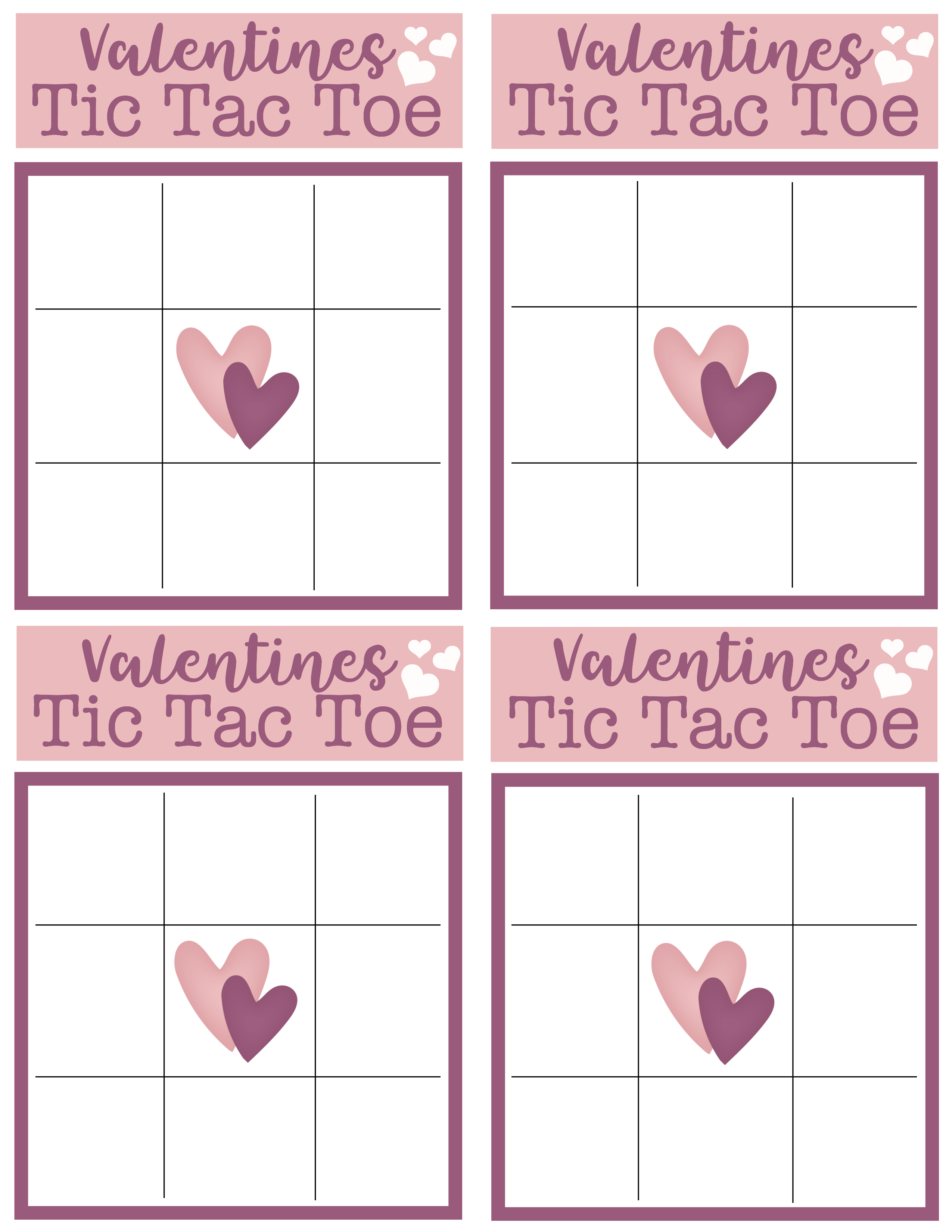 Free Printable Valentine Tic Tac Toe Board