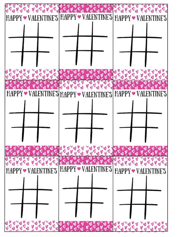 Printable Valentine Tic Tac Toe Board