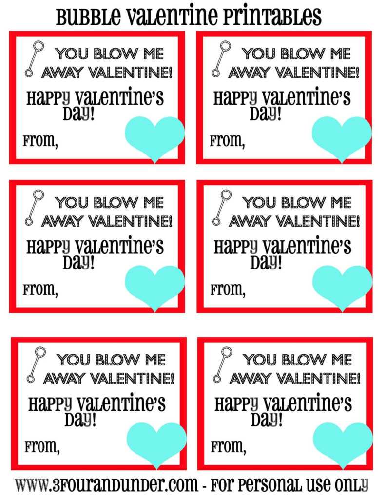 Bubble Valentines Free Printable
