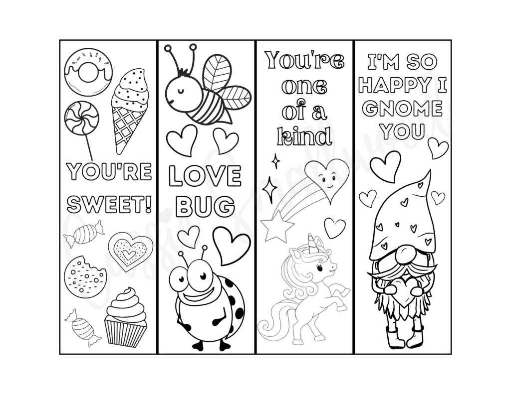 Valentine's Day Bookmarks Printable Free