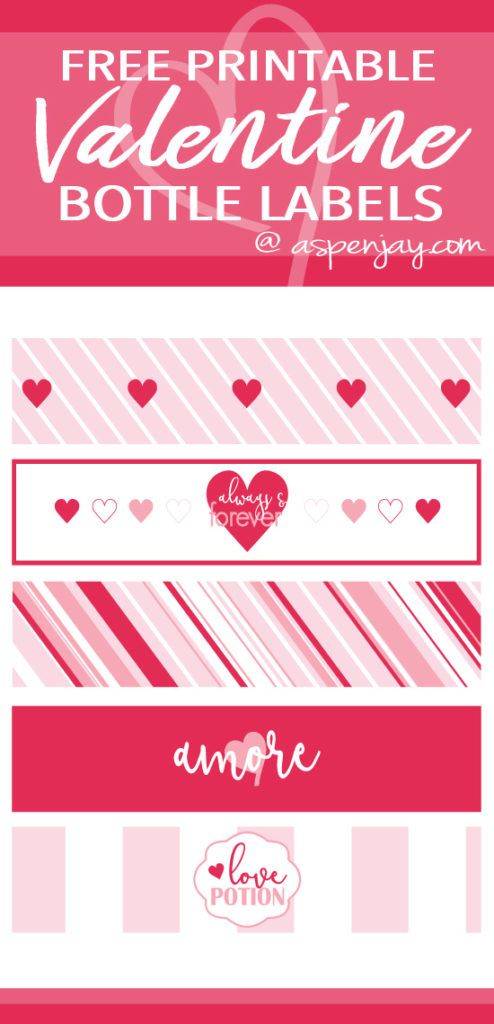 Free Printable Valentine's Day Water Bottle Labels