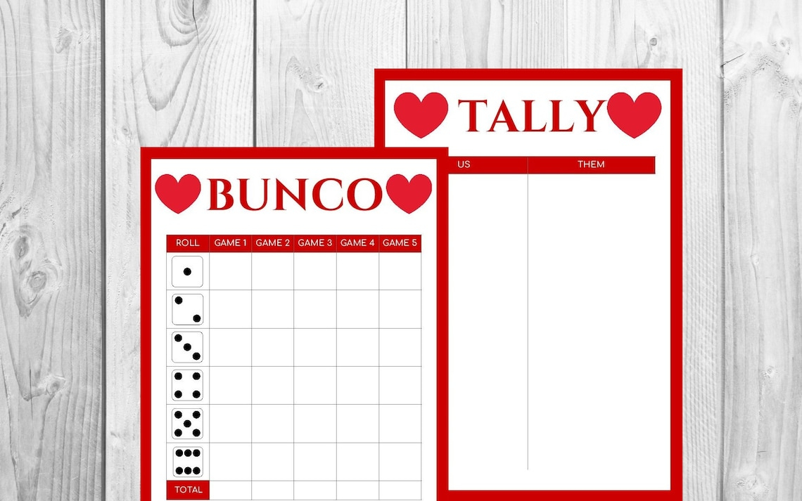 Bunco Free Printable Valentine's Fondue Champagne Score Sheet
