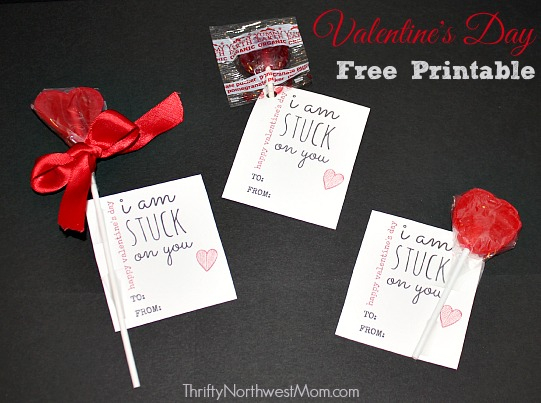 Stuck On You Valentine Free Printable