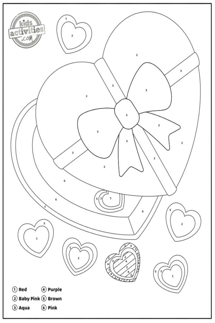 Printable Valentine Color By Number